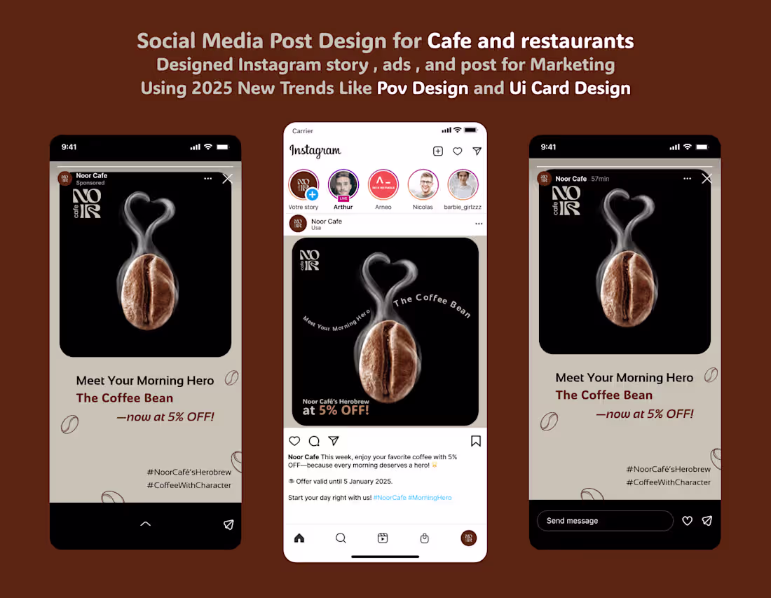 Cover image for Social Media Post Design for Cafe