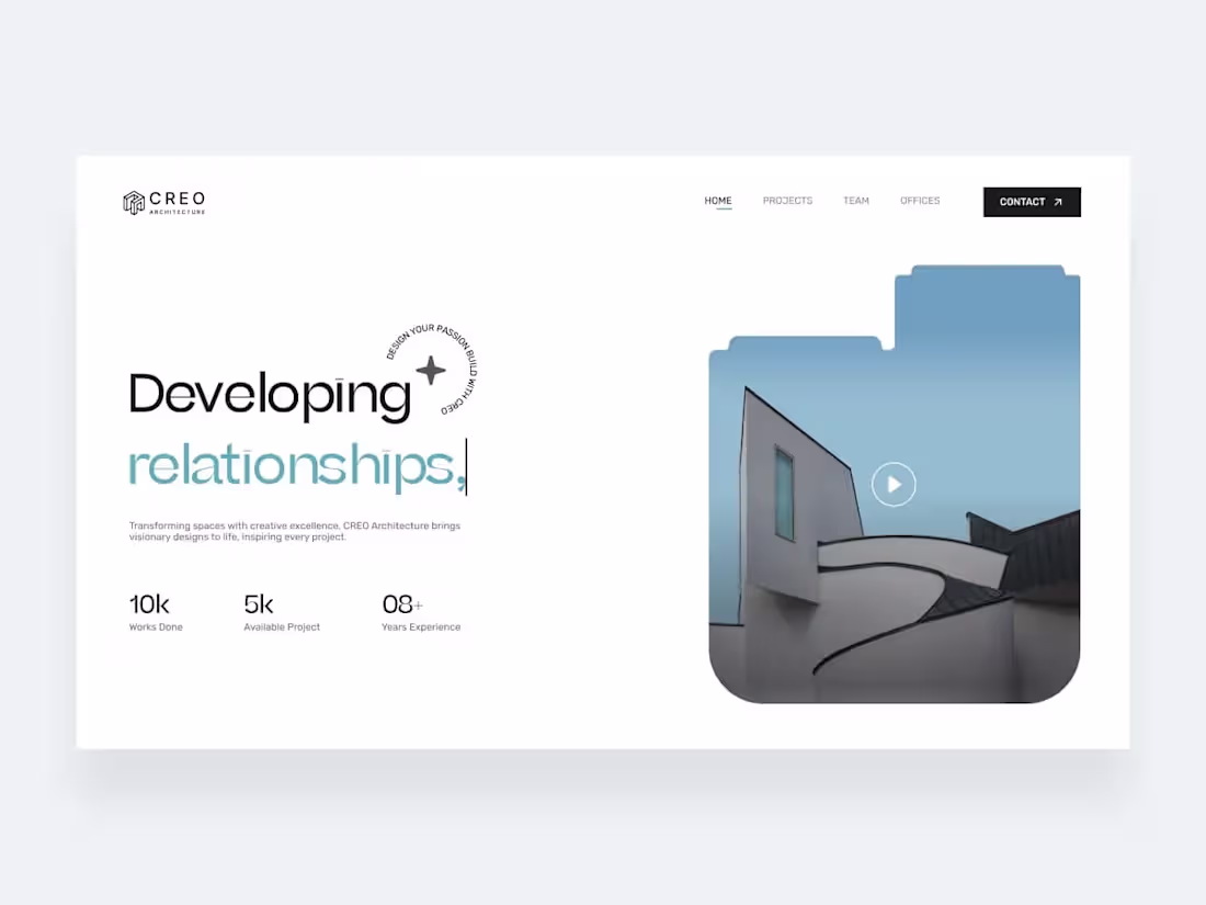 Cover image for CREO Architecture Landing Page Design