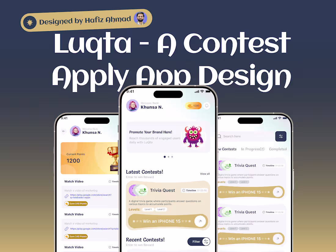 Cover image for Luqta - Reward Based UI UX App Design (Figma)