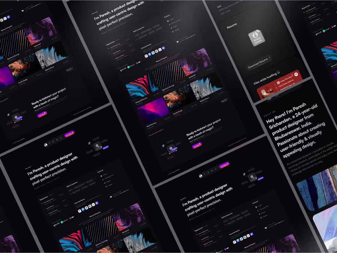 Cover image for Portfolio Website (Figma+Framer)