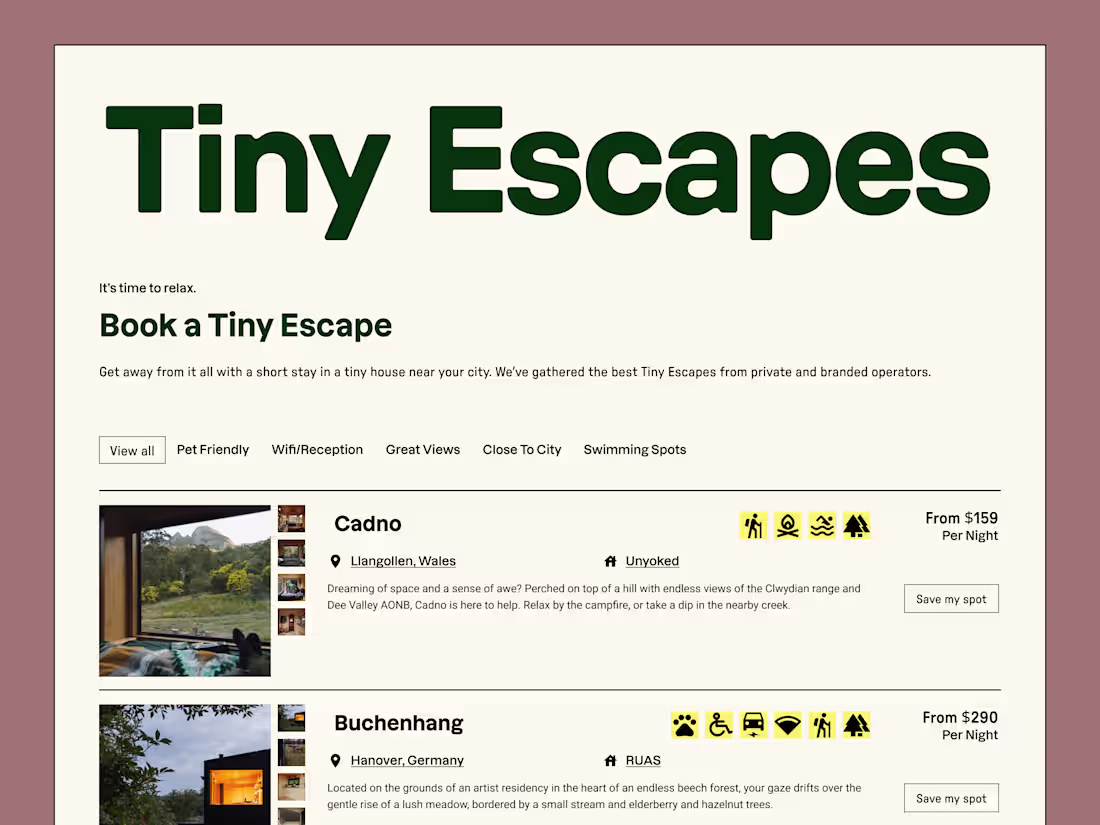 Cover image for Tiny Escapes