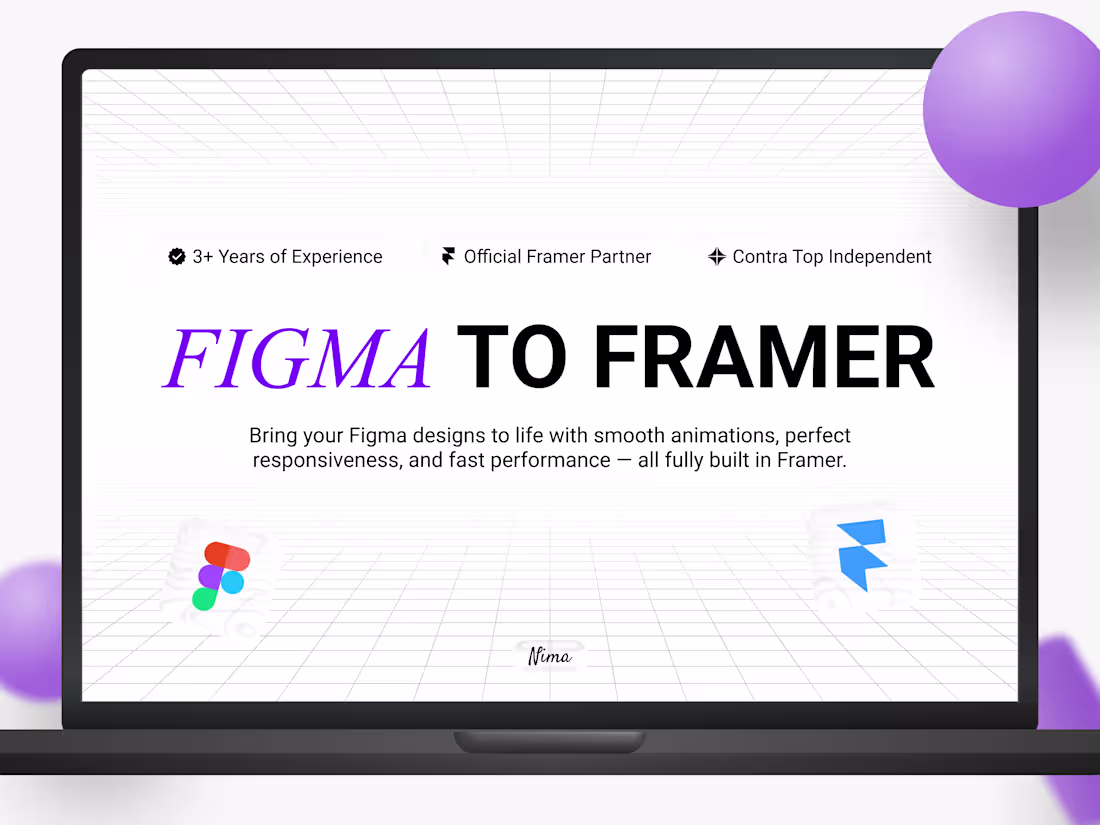 Cover image for Figma to Framer • Website Development
