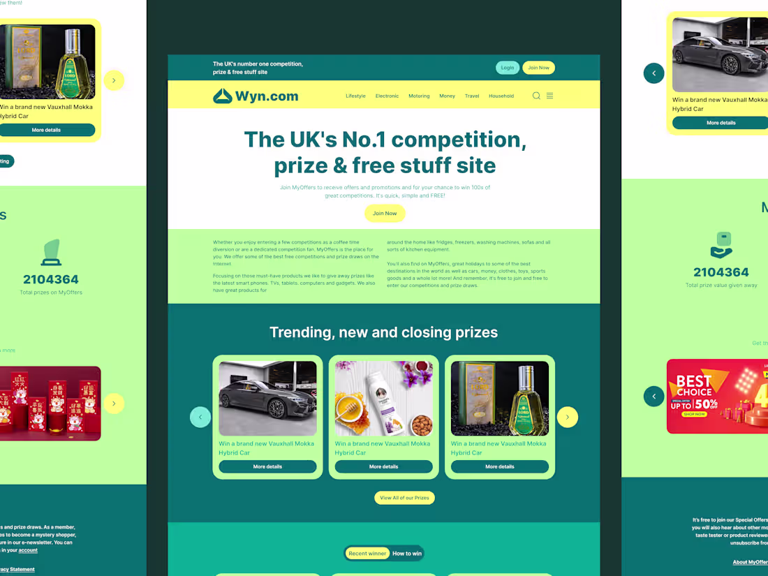 Cover image for Modern UI/UX Design for Innovative Prize Competition Platform