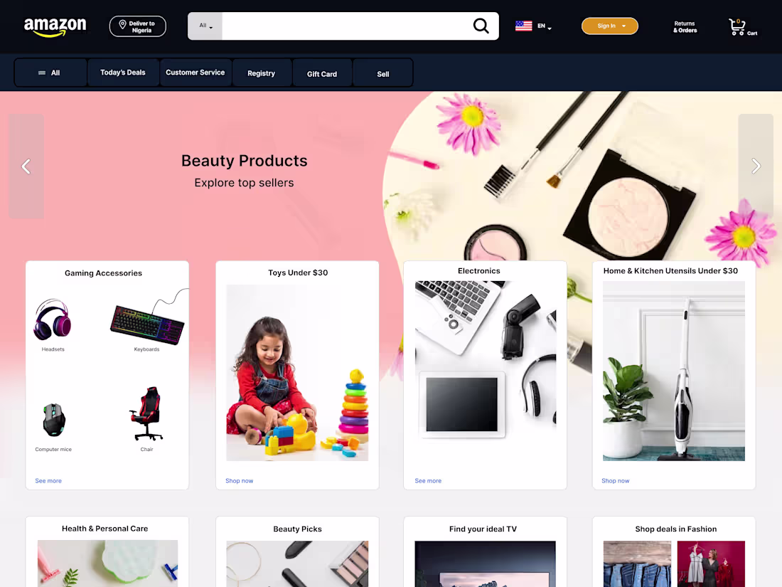 Cover image for Revamped Amazon Homepage Ui