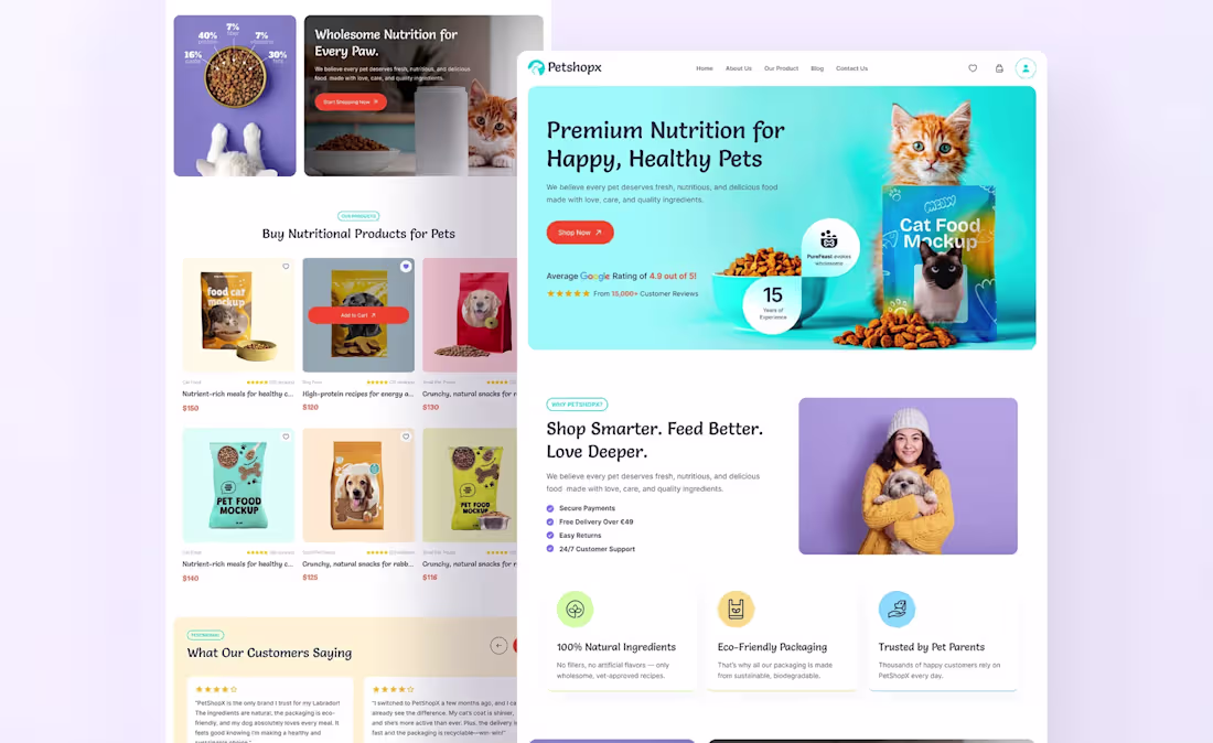 Cover image for Pet website ui ux design