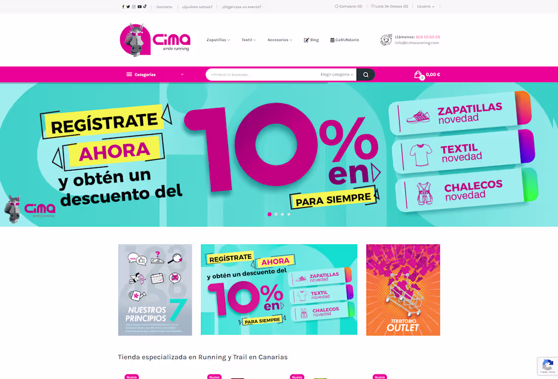 Cover image for Cool Prestashop eCommerce for Cima Running Store