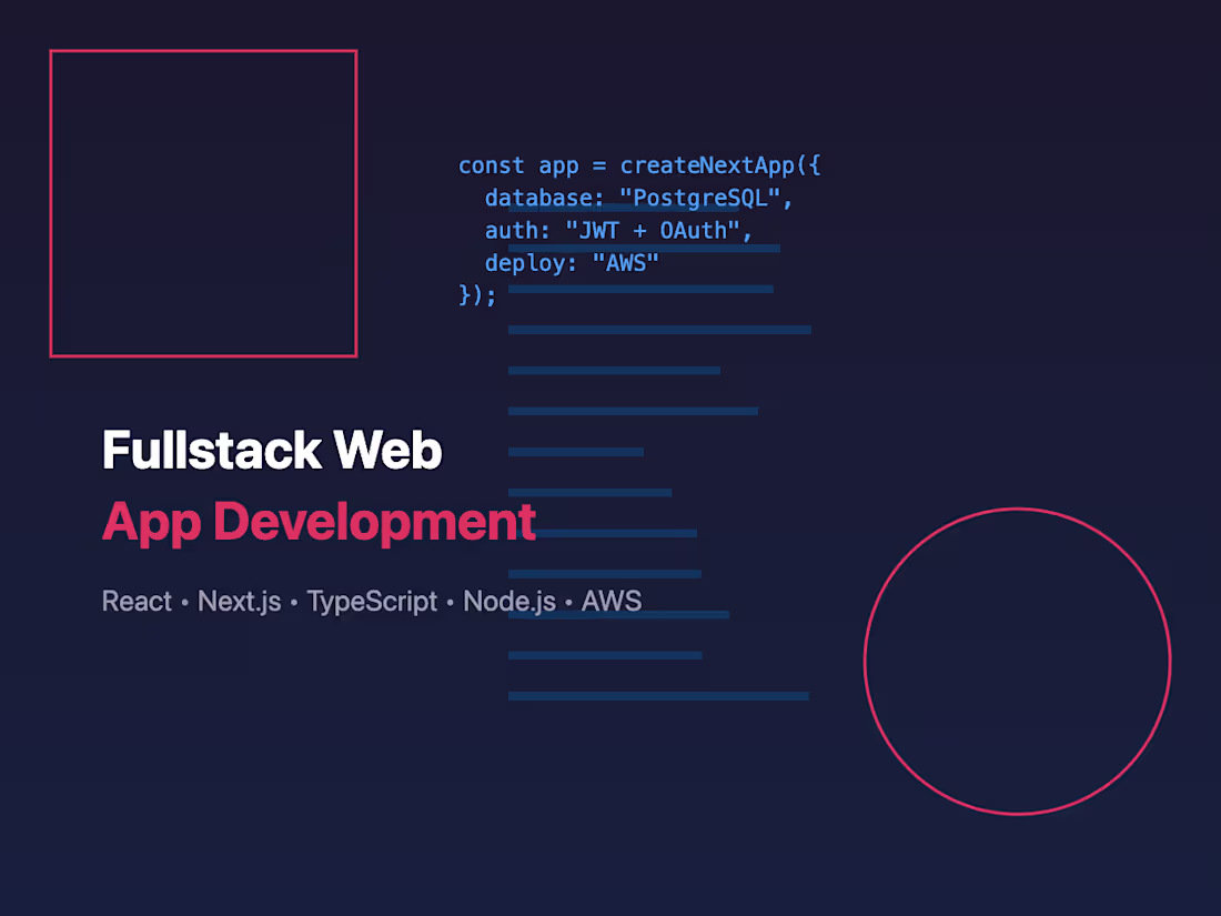 Cover image for Fullstack Web Application Development