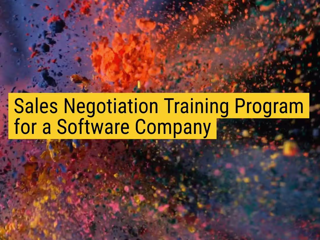 Cover image for Project: Sales Negotiation Training Program for a Software Comp…