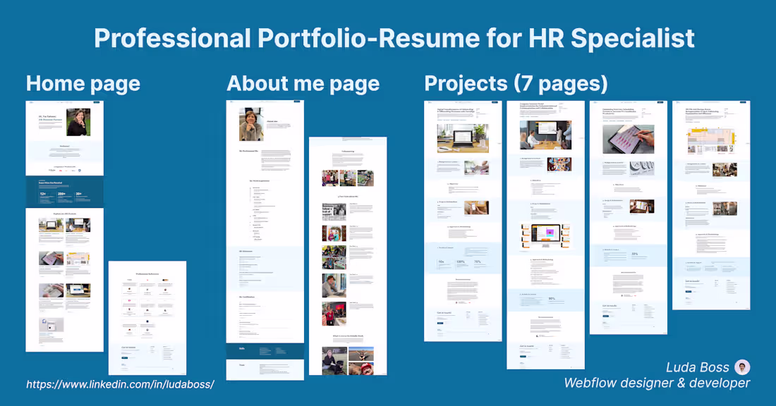 Cover image for Professional portfolio-resume for HR specialist