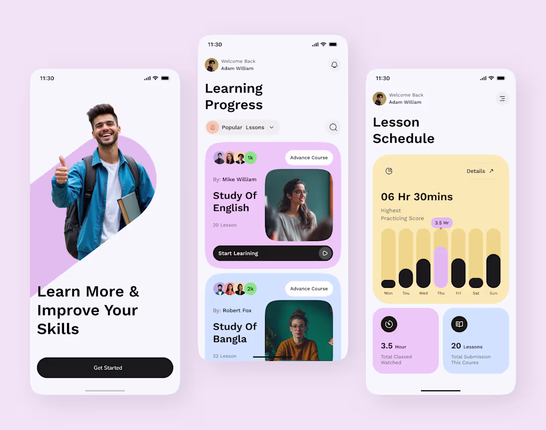 Cover image for E-learning Mobile App UI Design