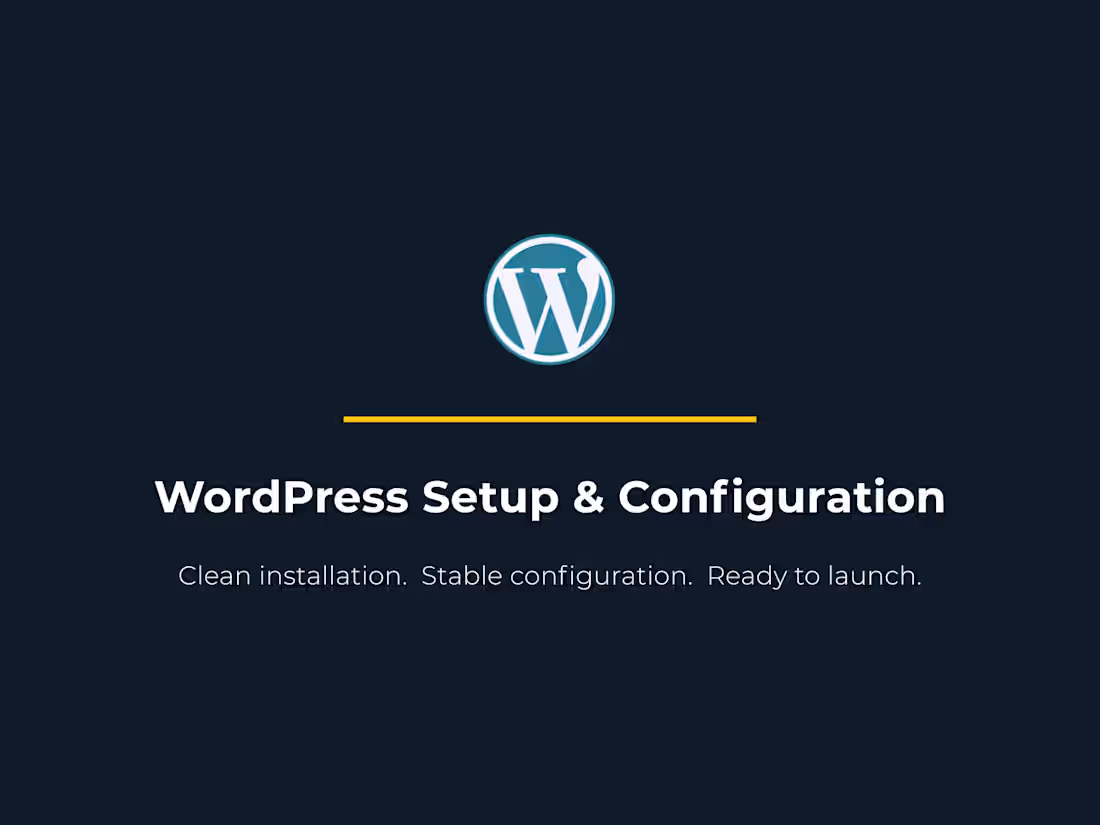 Cover image for WordPress Setup & Configuration