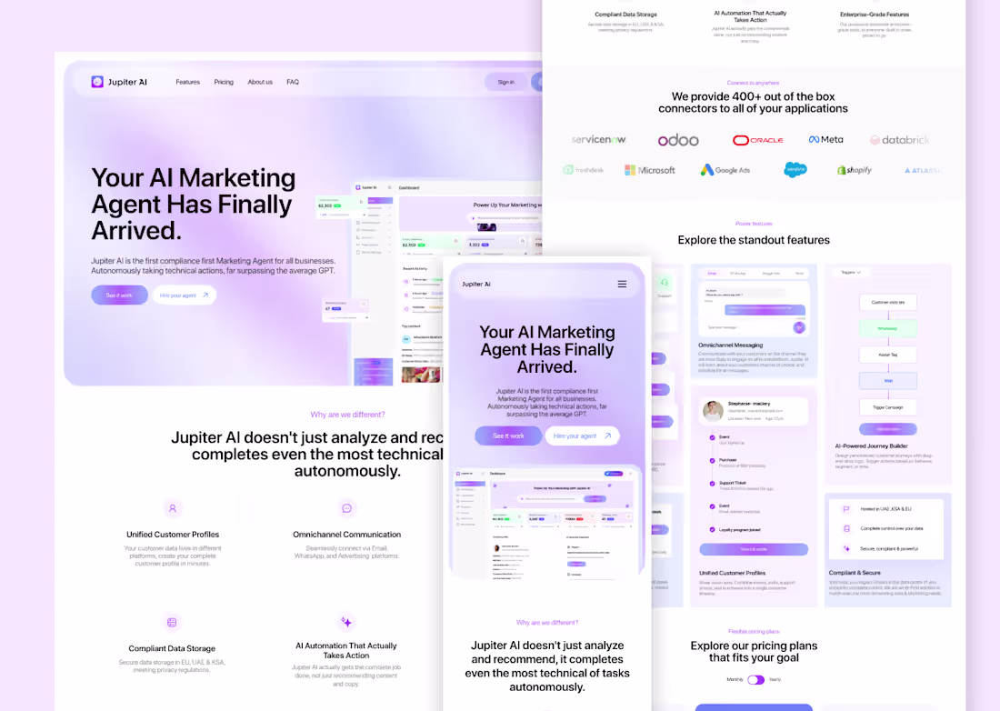 Cover image for Jupiter AI – Marketing Agent Landing Page