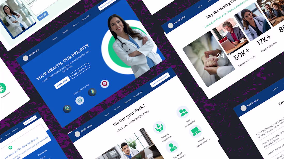 Cover image for Website design for healthcare centre