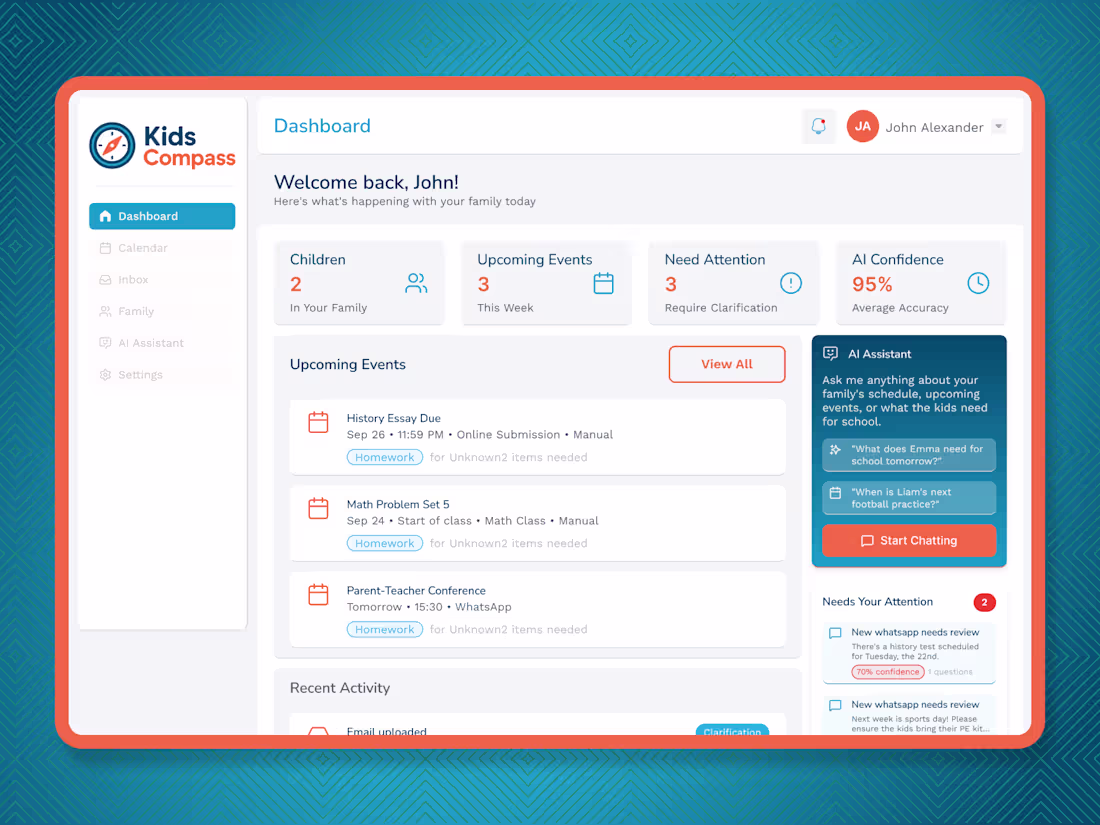 Cover image for AI-Powered Family Calendar Assistant Development