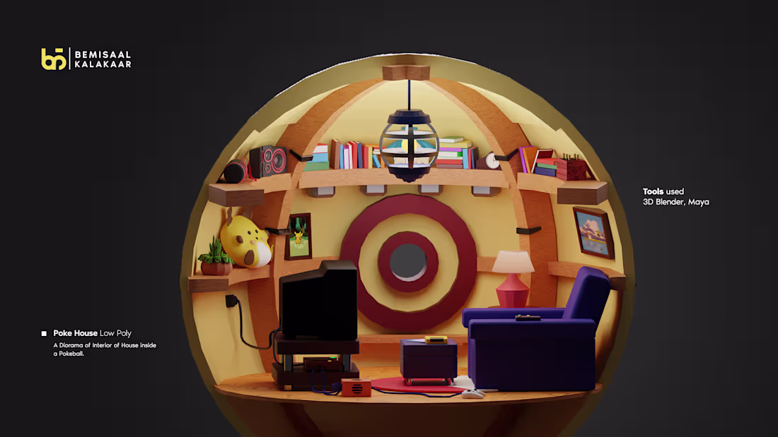 Cover image for 3d Pokeball House on Behance