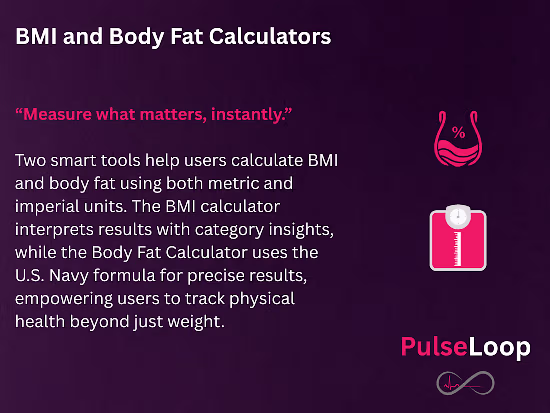 Cover image for BMI and Body Fat Calculators