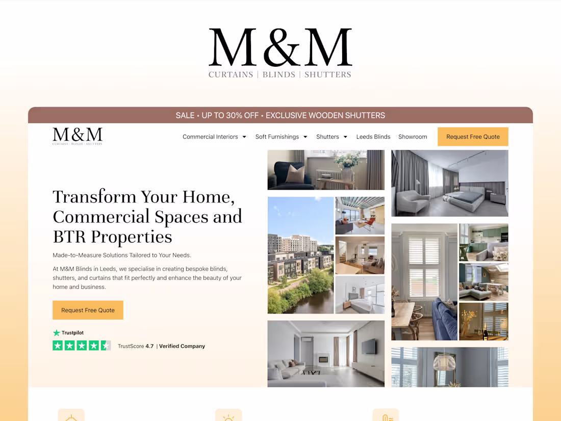 Cover image for Website Redesign for M&M Blinds