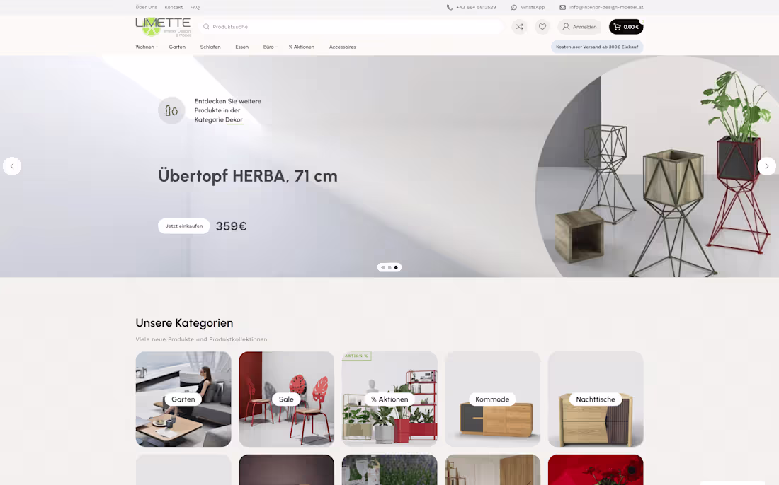 Cover image for E-commerce | LIMETTE – Interior Design and Furniture Website