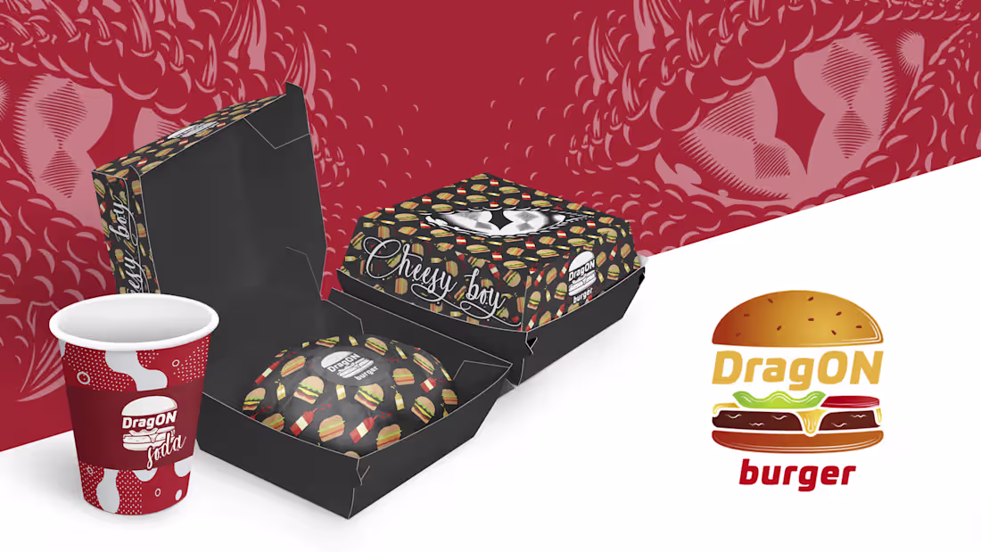 Cover image for Dragon burger packaging design
