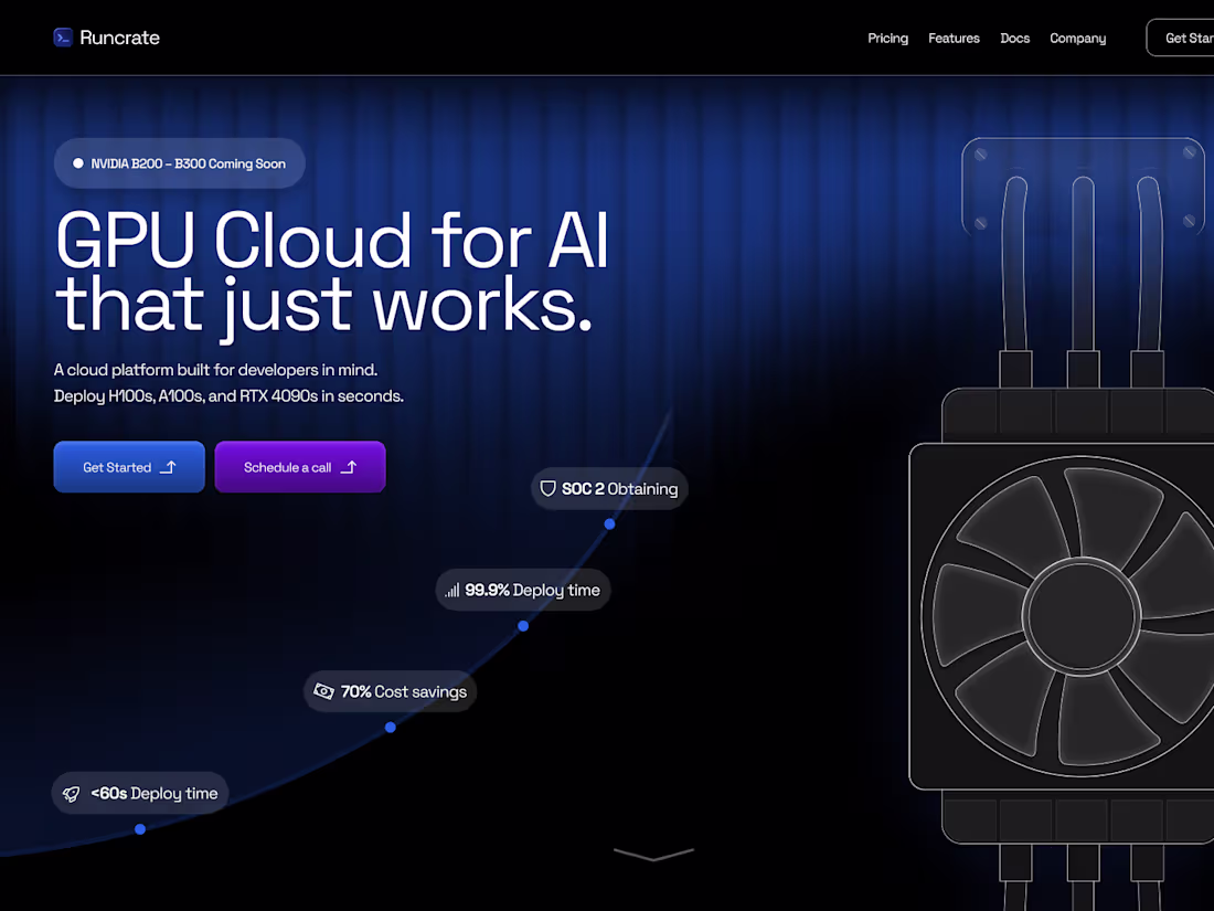 Cover image for RunCrate GPU AI Cloud Hero Design & Illustration