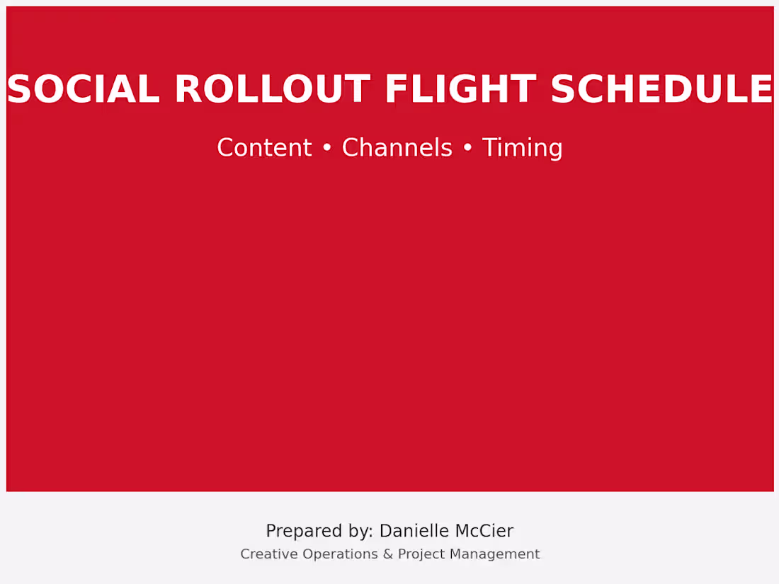 Cover image for Social Media Rollout Plan