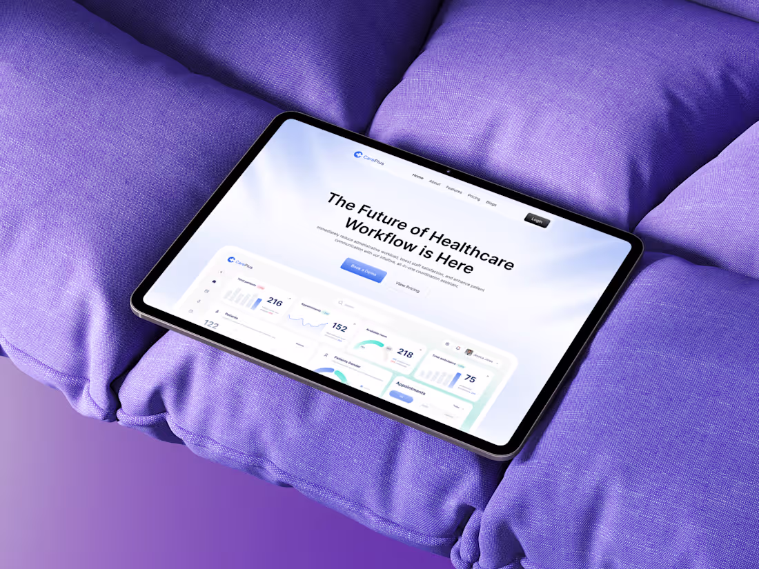 Cover image for CarePlus — Healthcare SaaS Website Design The CarePlus Healt...