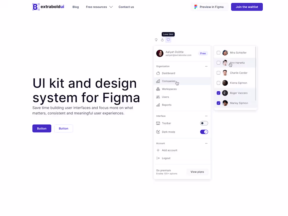 Cover image for ExtraBold UI website - designed in Figma, built with Elementor