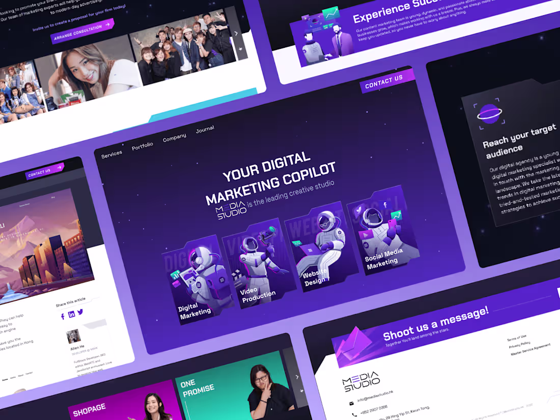 Cover image for Space-Themed Website for Media Studio Hong Kong