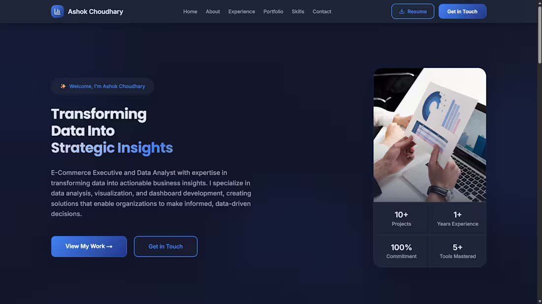 Cover image for 🚀 Client-Loved Data Analyst Portfolio Website — Recently De...