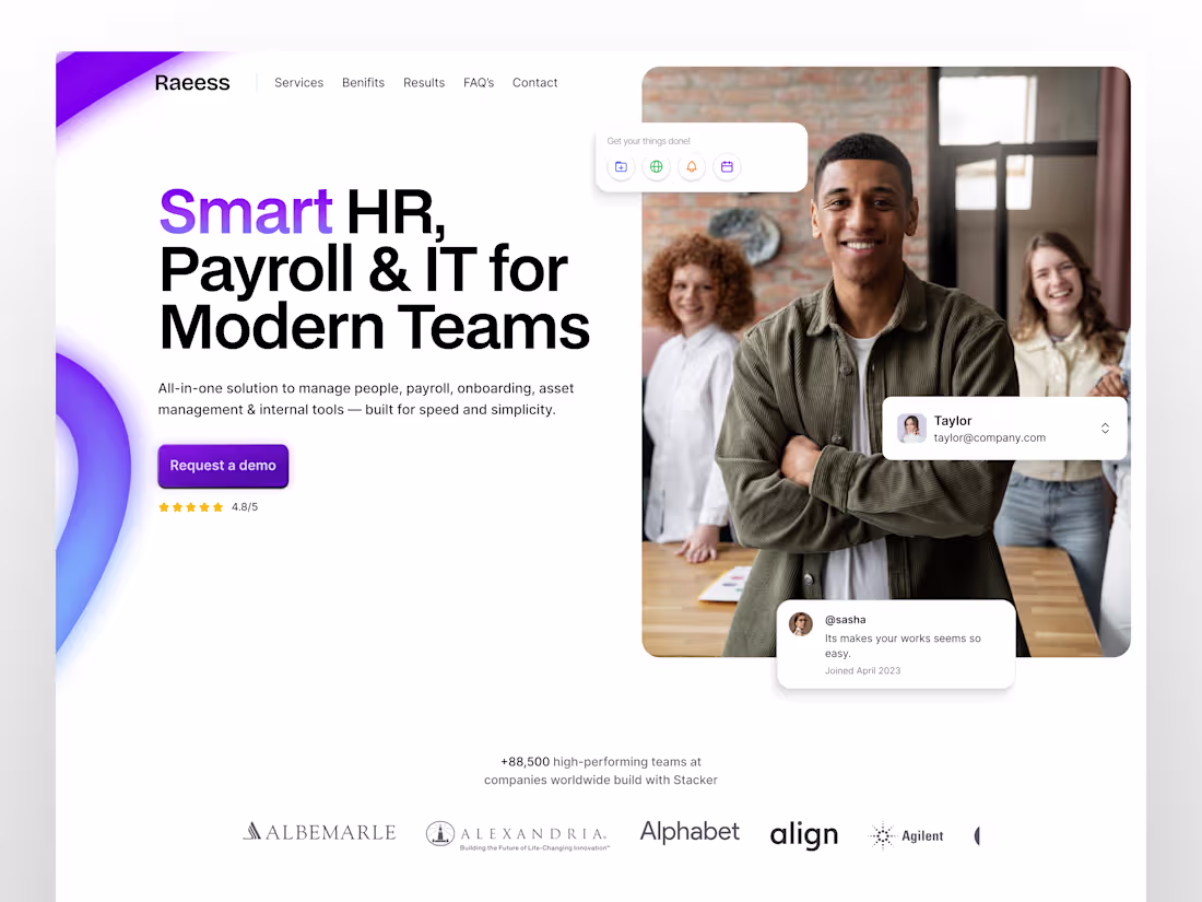 Cover image for Landing Page Design for HR & Payroll SaaS Platform