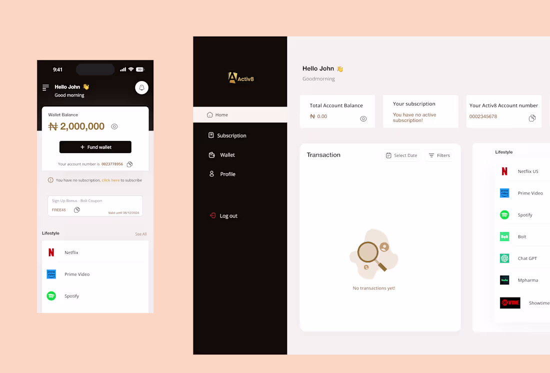 Cover image for Activ8 Lifestyle Platform Design