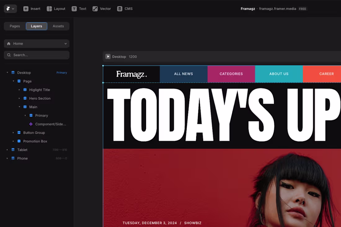 Cover image for Landing Page Development with Framer