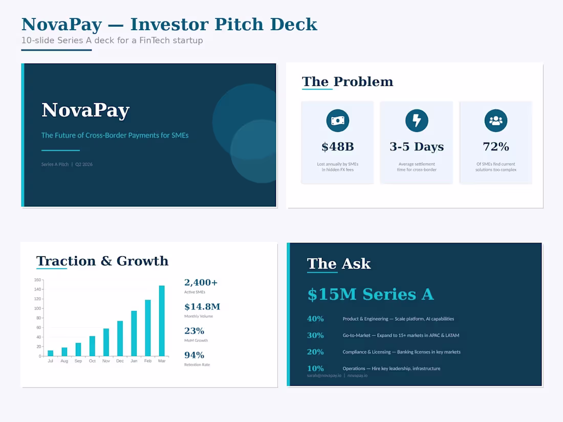 Cover image for Investor pitch deck for a
