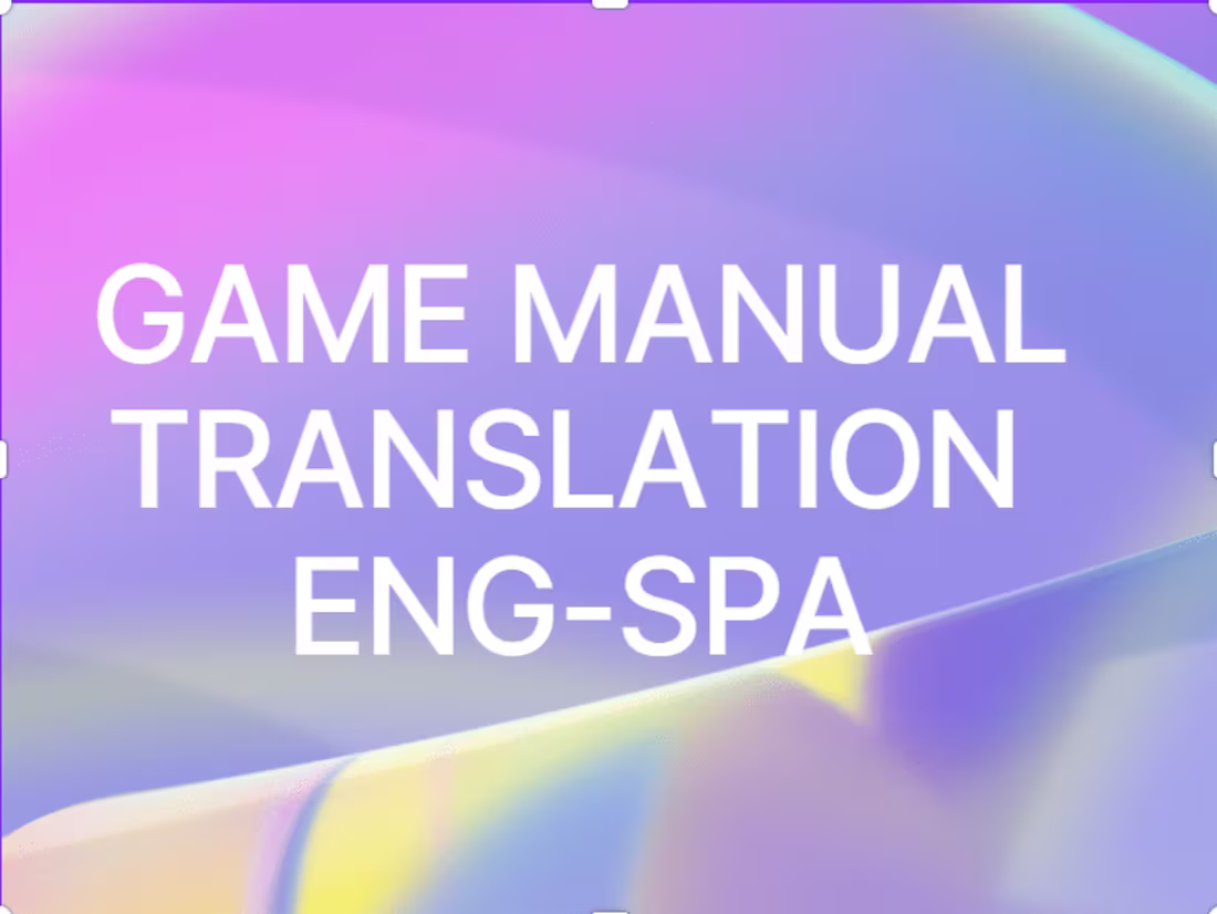 Cover image for Translation of a game manual 