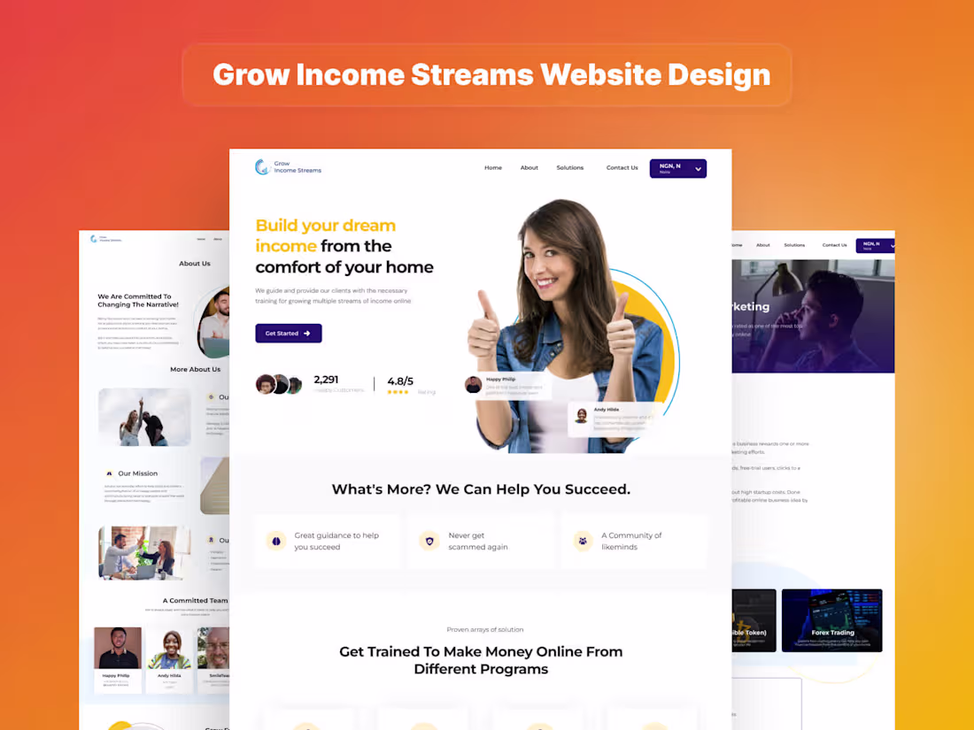 Cover image for Grow Income Streams Website Design Project