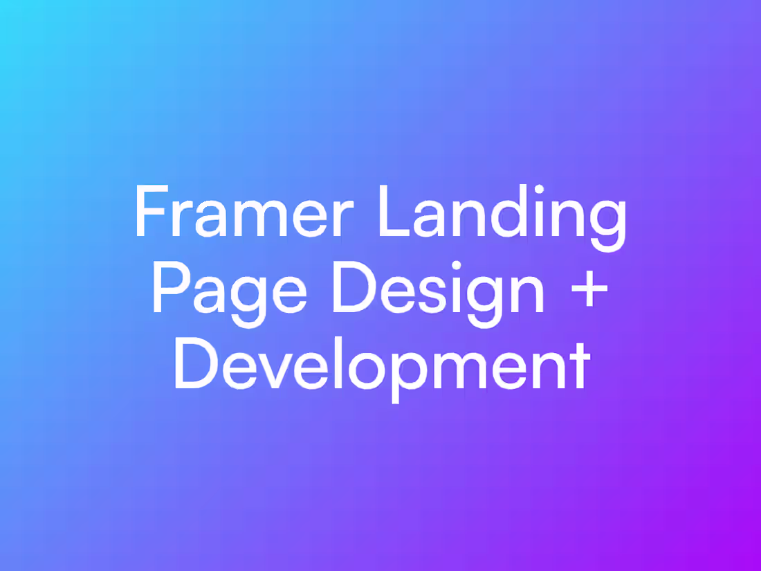 Cover image for Landing page design using Framer