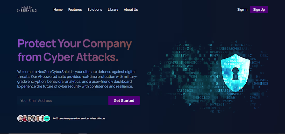 Cover image for 
CyberSecurity Website Landing Page