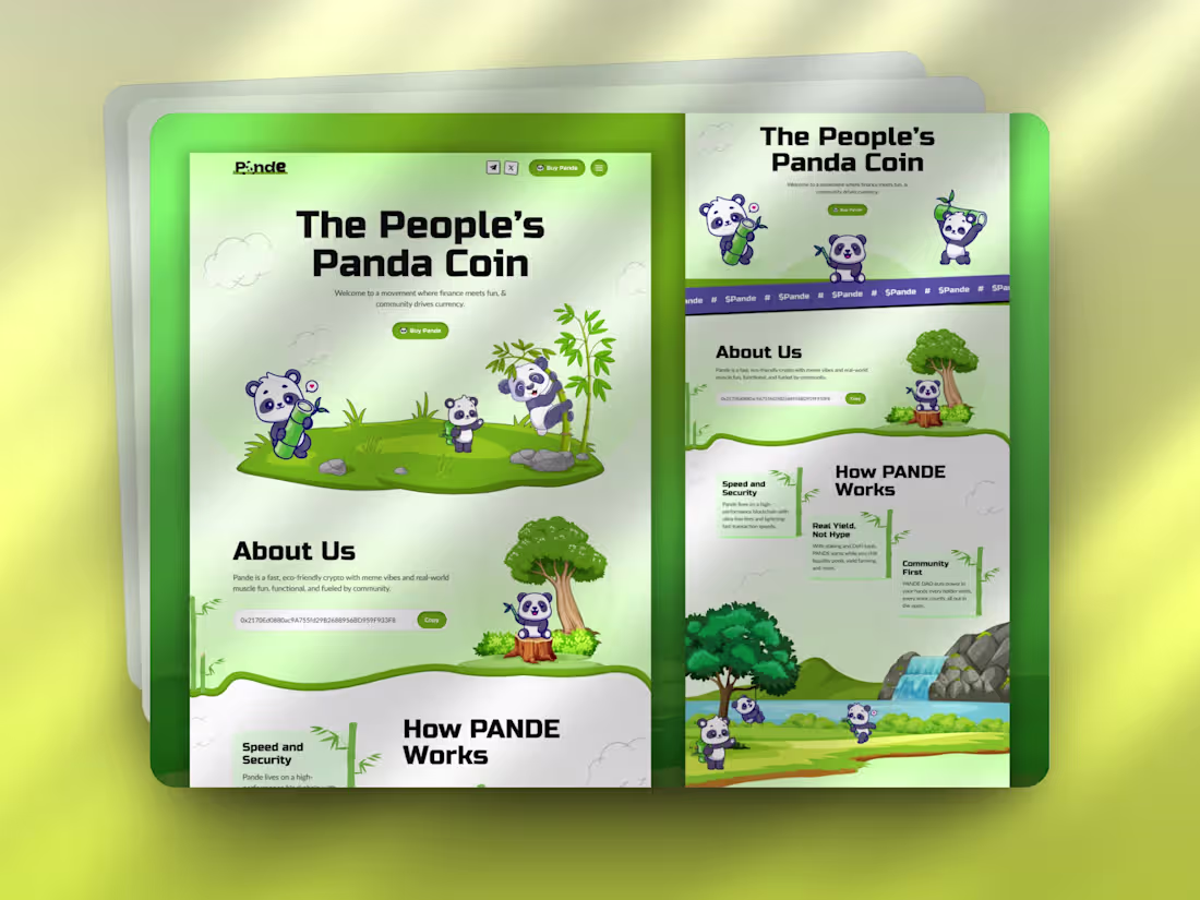Cover image for Pande Cryptocurrency Landing Page Design