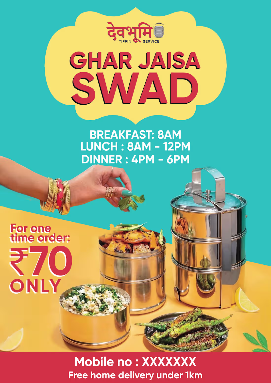 Cover image for Tiffin Service Poster
A vibrant promotional