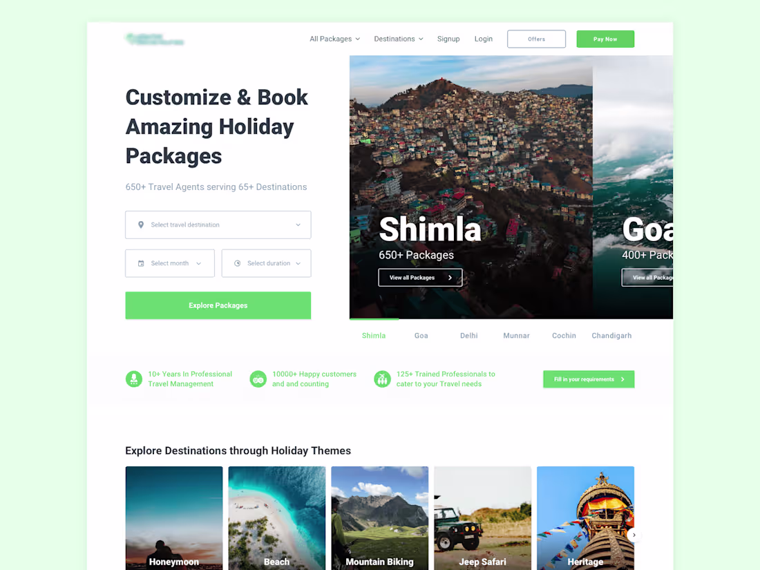 Cover image for Travel website