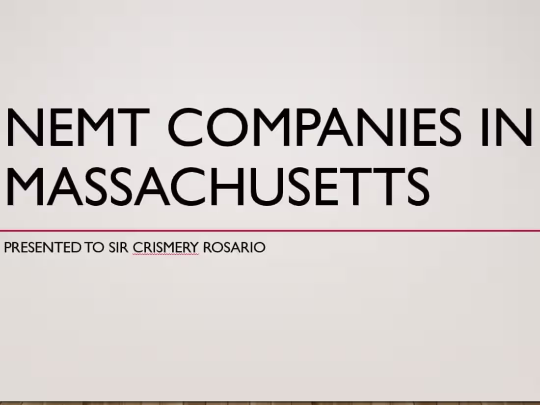 Cover image for Research on NEMT  companies in Massachusetts USA