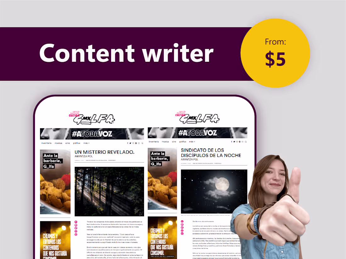 Cover image for Write blog and website content
