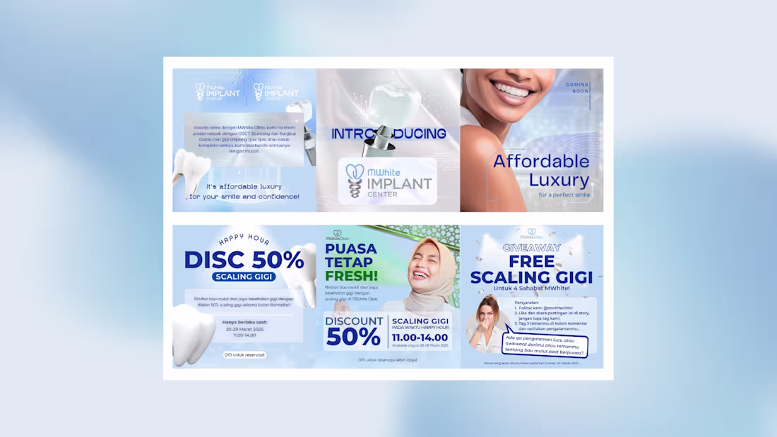 Cover image for MWhite – Instagram Content for Dental Clinic