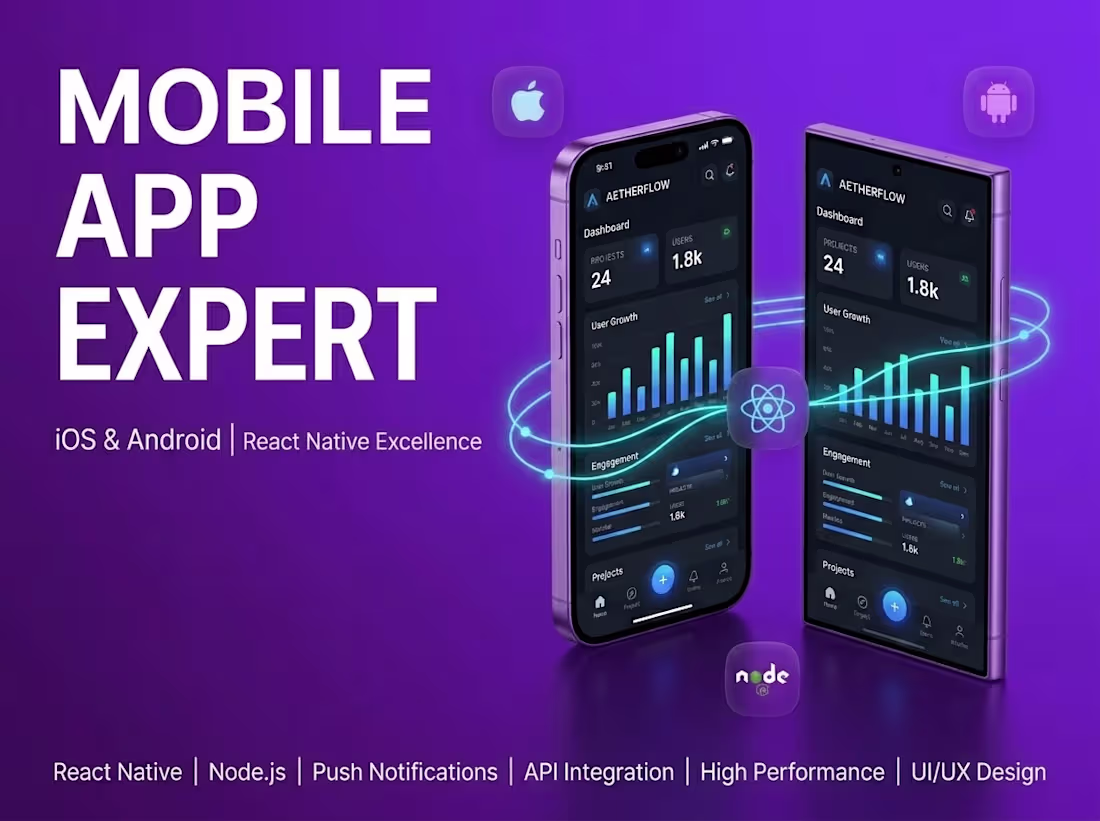 Cover image for iOS and Android Mobile App Development, React Native