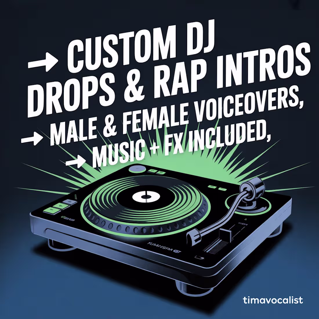 Cover image for Custom DJ Drops & Rap Intros (Male & Female Voiceovers)