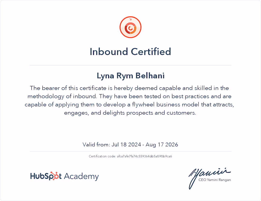 Cover image for Inbound certified