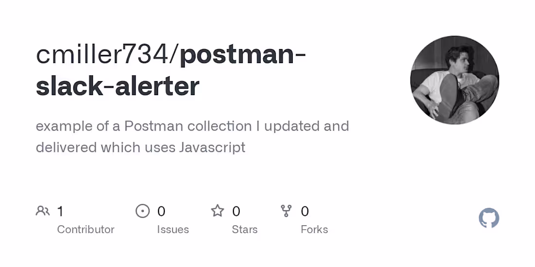 Cover image for cmiller734/postman-slack-alerter