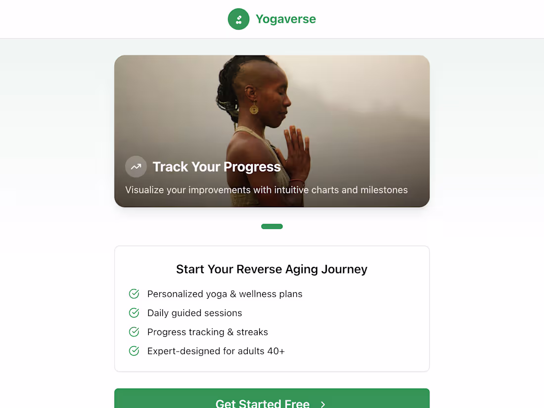 Cover image for Yogaverse - Wellness App for Adults 40+ Built a full-stack w...