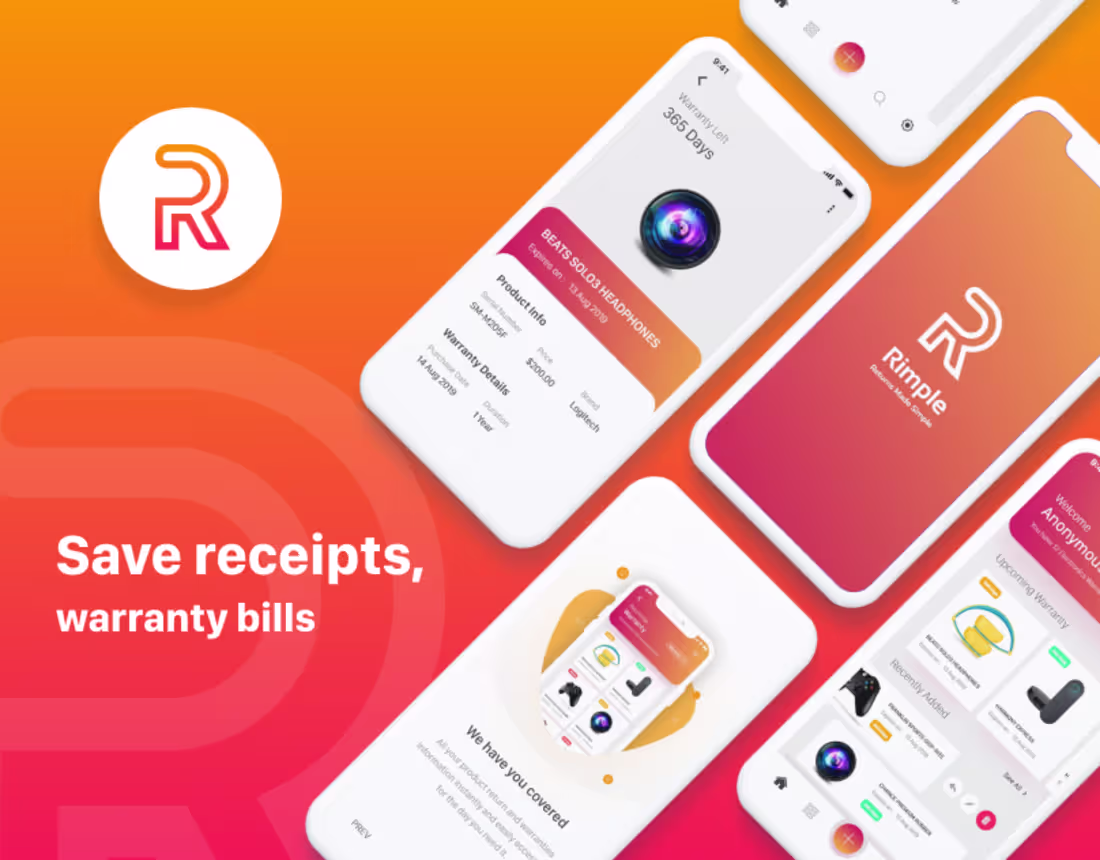 Cover image for RIMPLE Warranty & Return Tracker iOS App Concept :: Behance