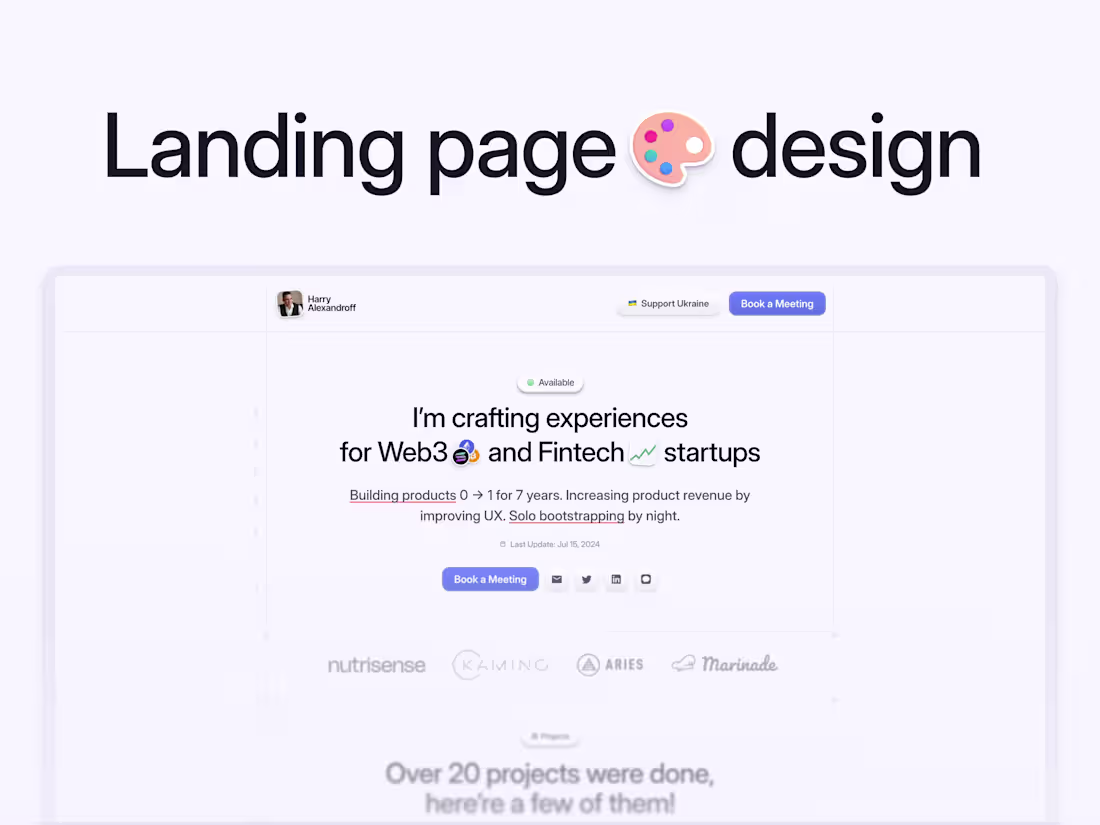 Cover image for Landing Page Design for Product/Service